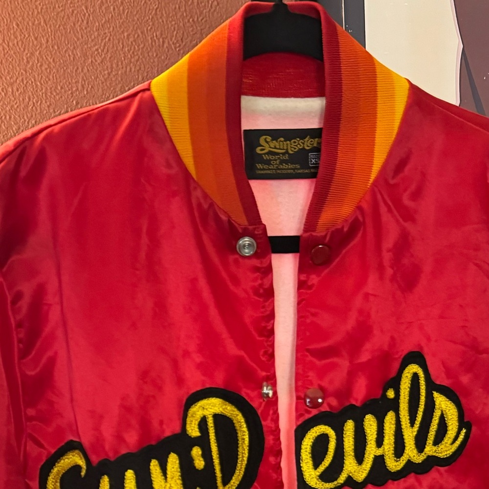 VTG Swingsters Sun Devils Red Satin Jacket - Picture 3 of 8